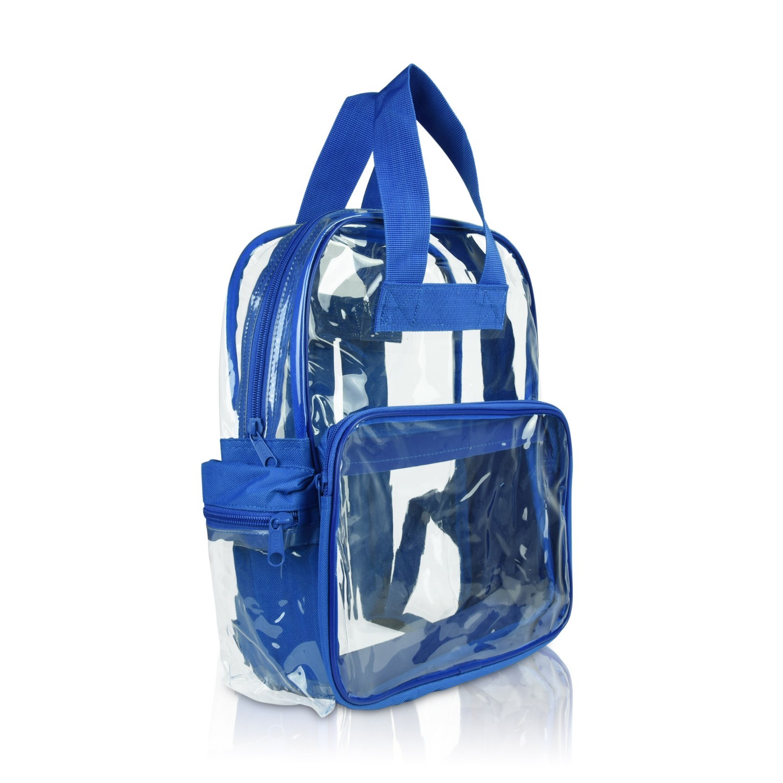 DALIX Clear Backpack Transparent School Bag in Royal Blue Small to Medium