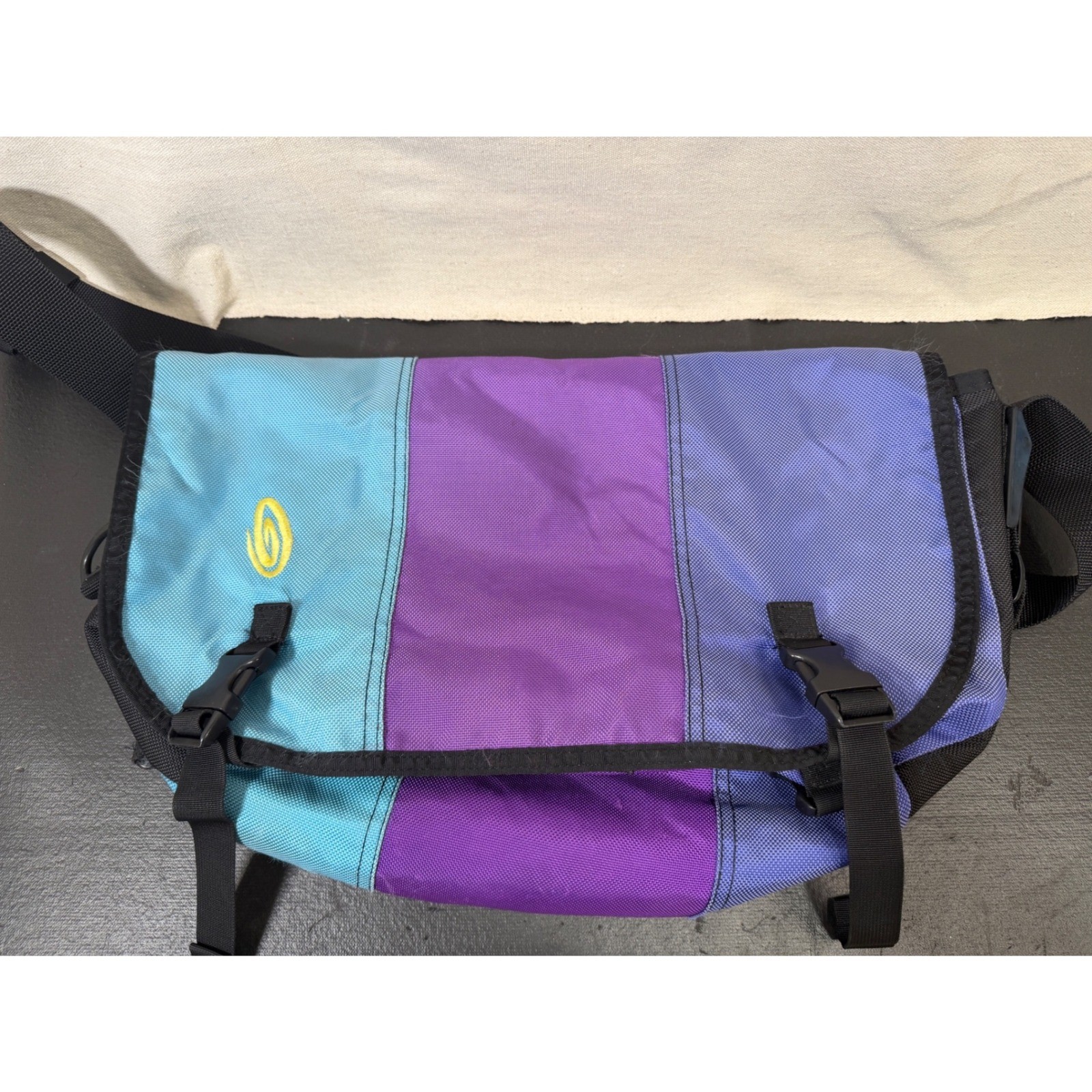 Timbuk2 Messenger Bag L Purple Teal Lavender Cordura Y2K Vintage Retro