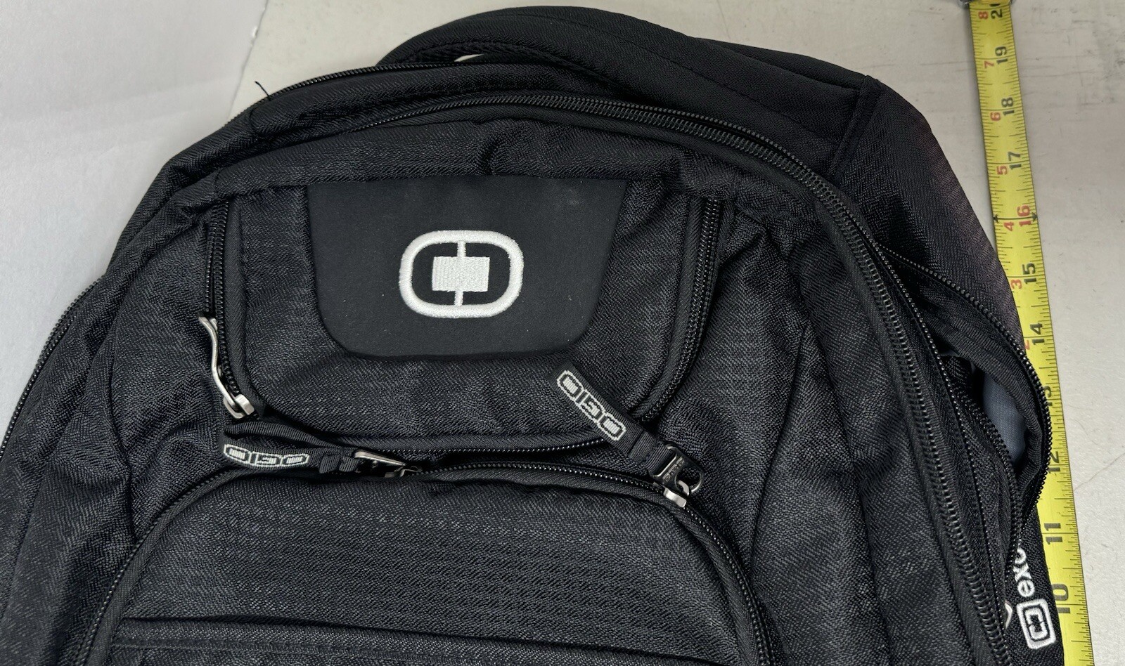 OGIO Black Excelsior Carry-On Commuter Backpack Laptop Sleeve Pockets Embroidery