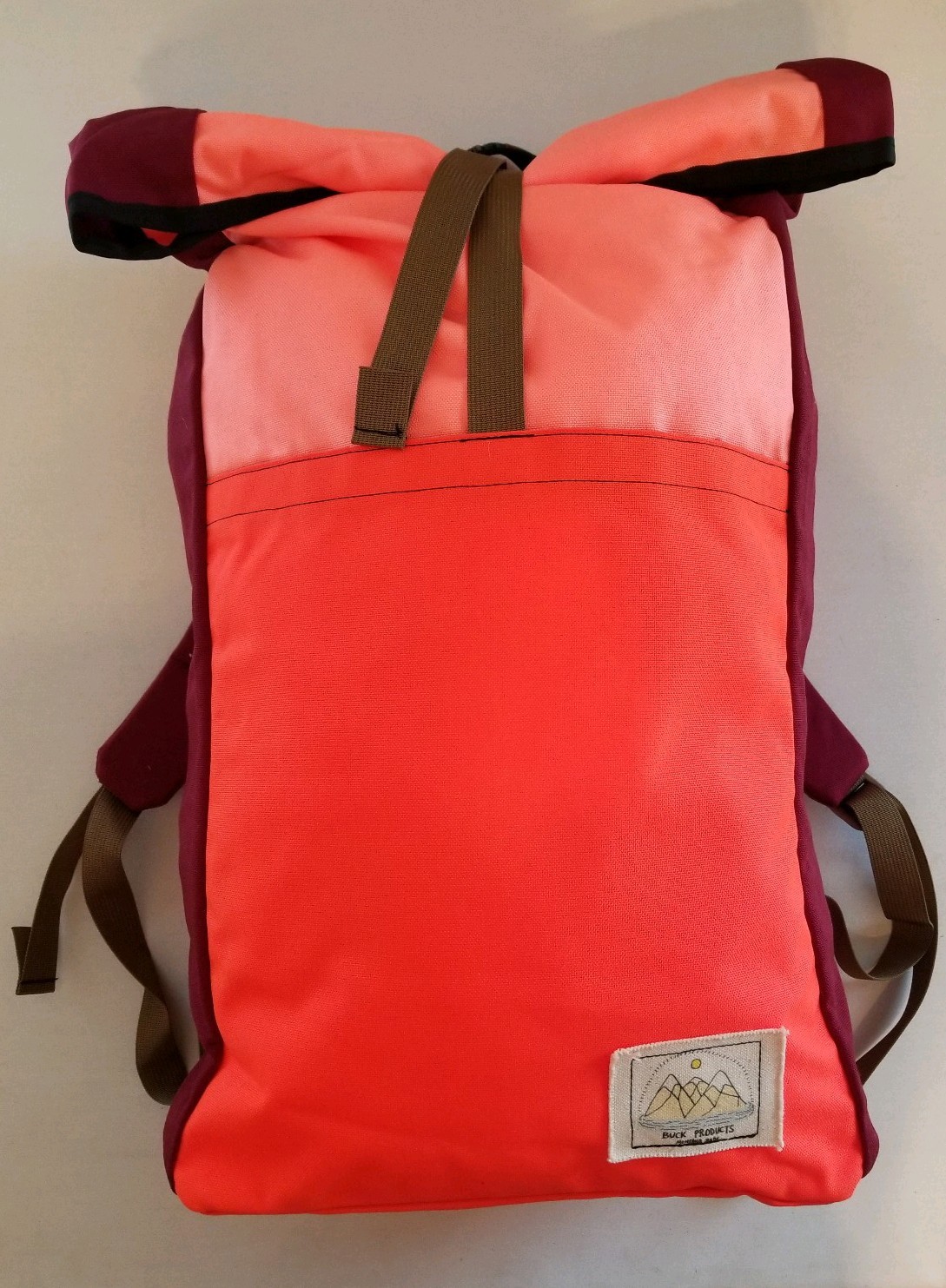 Urban Outfitters Buck Products Montana Made Nap Sack Orange Hiking Backpack New