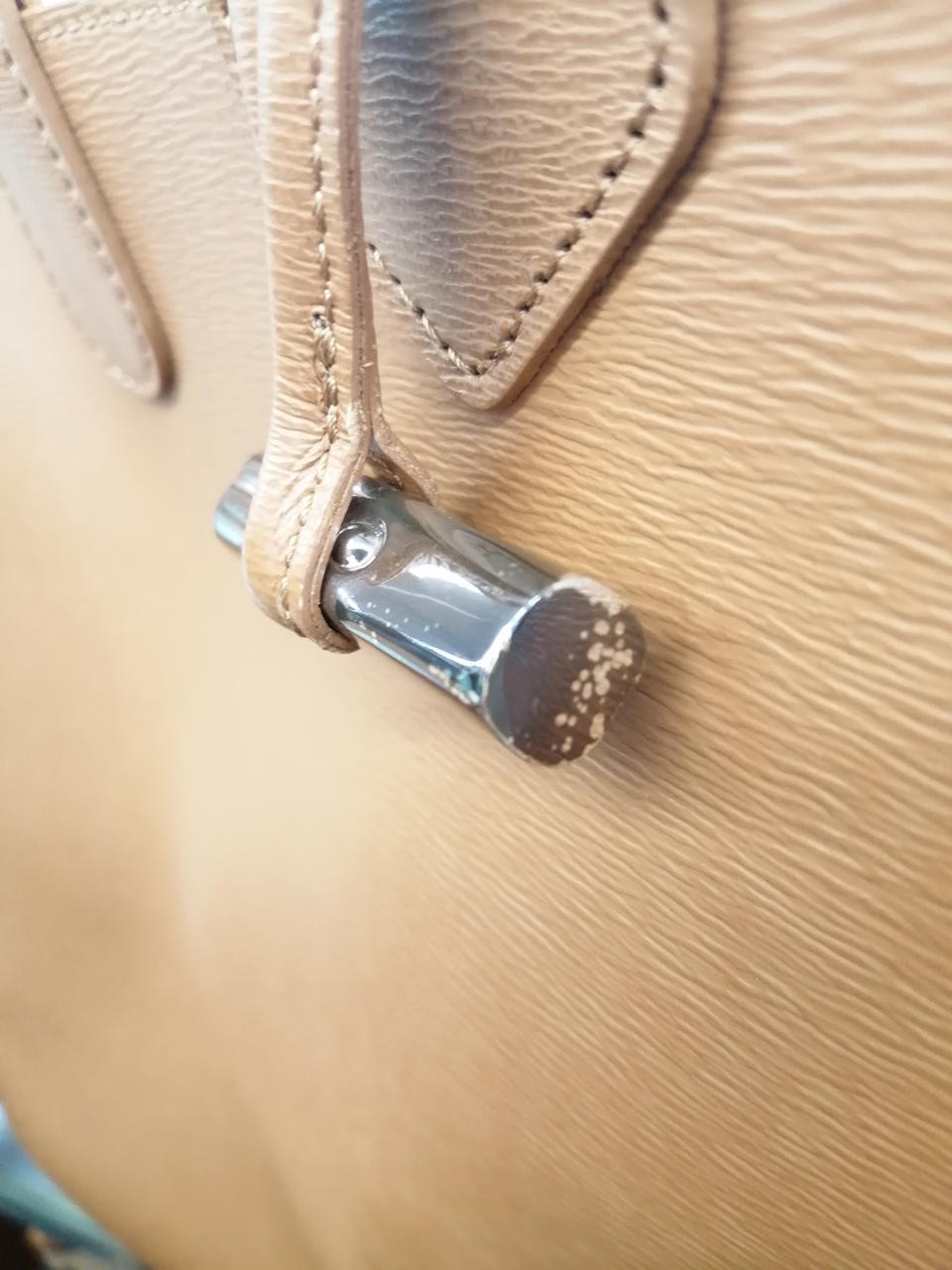 LONGCHAMP Brown Tote Bag 48cm 28cm Leather Shoulder Handbag Women’s Vintage Rare