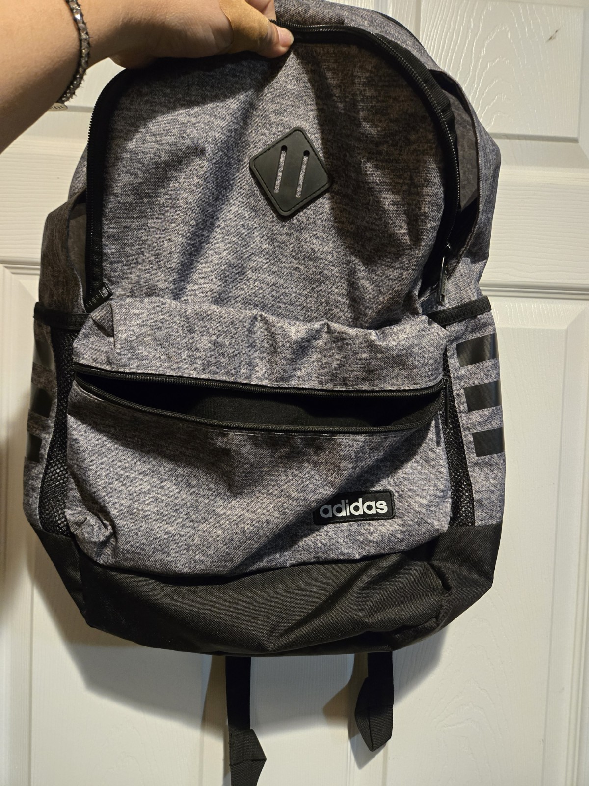 Adidas Classic 3S 4 Backpack Signature 3 Stripes Pockets Black Gray