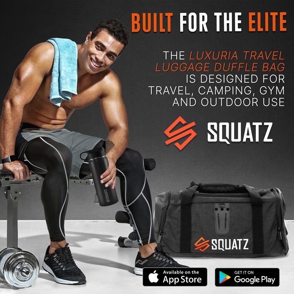 SQUATZ Foldable Overnight Bag-Compartments Unisex Tear Polyester Handle/Strap