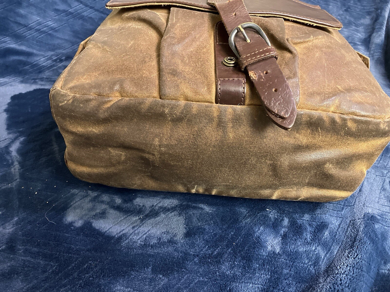 Mission Mercantile Backpack Waxed Canvas Leather Large Laptop Day Bag ISSUES