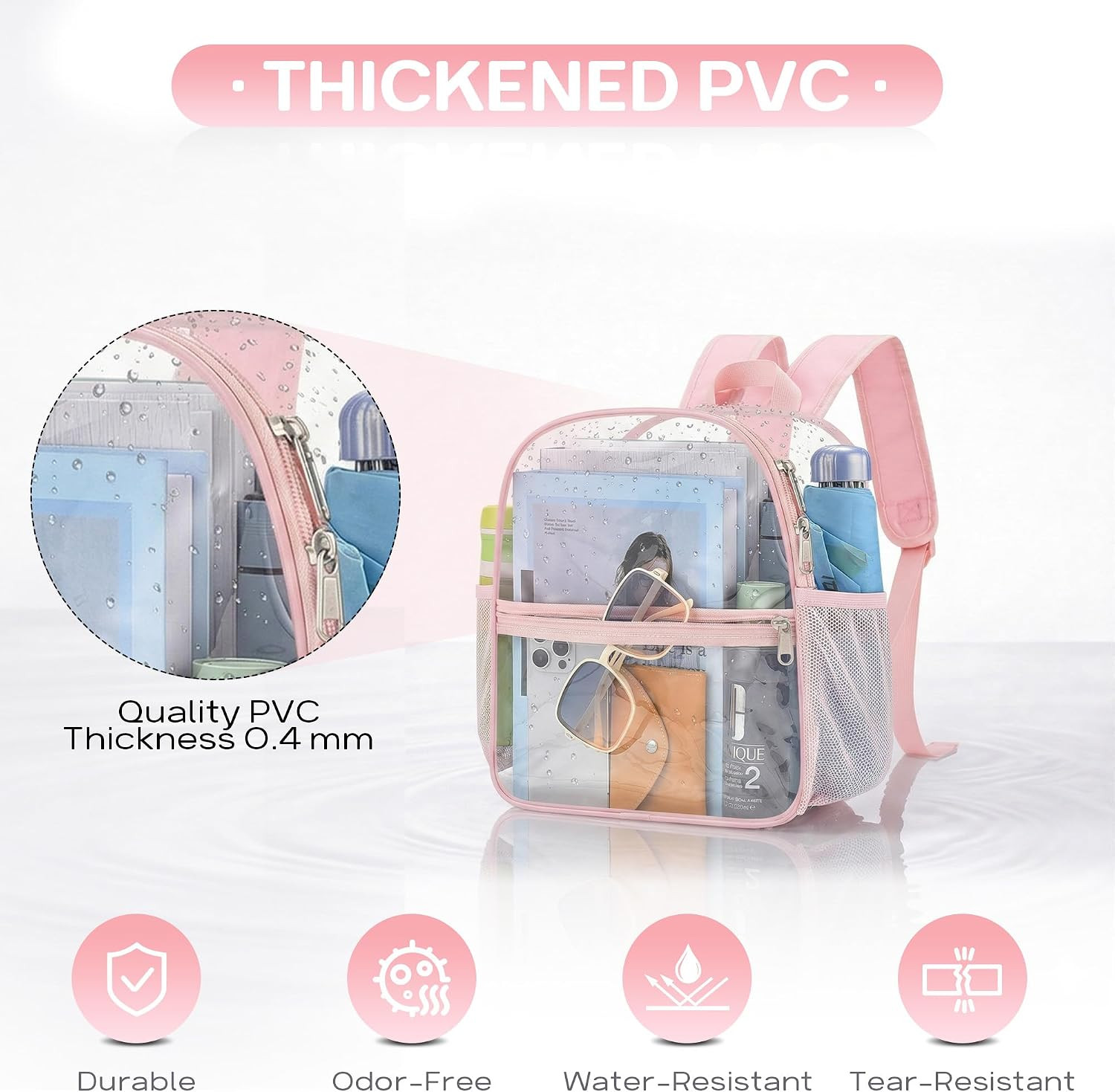 Clear Backpack for Stadium Events Stadium Backpack Waterproof 12X6X12 Clear Bag