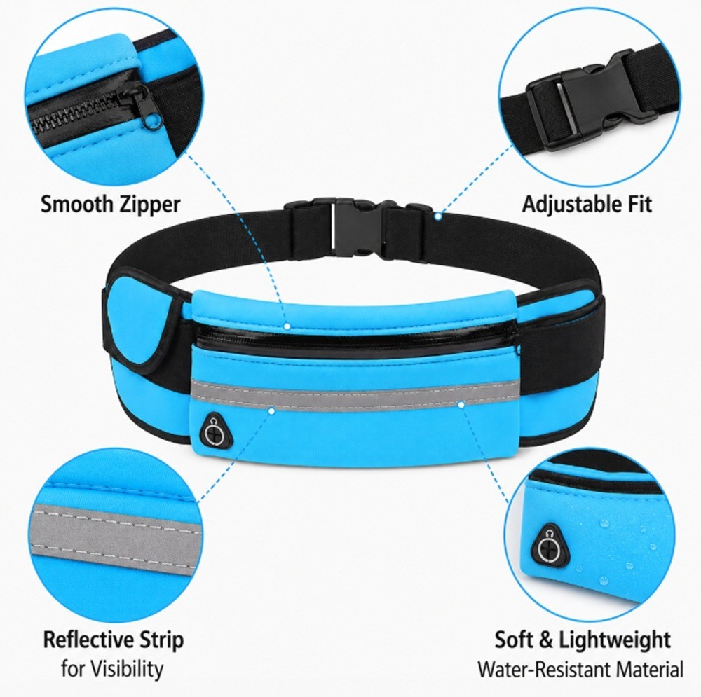Adjustable Running Belt Water Resistant Waist Pack Fanny Bag Men Women Phone