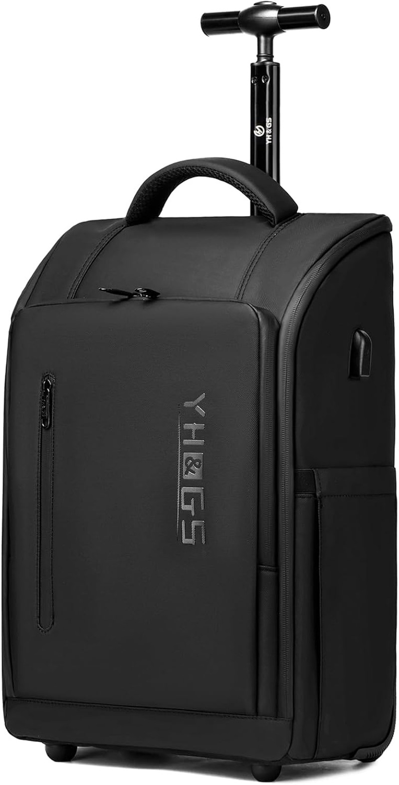 Rolling Backpack with Wheels, Waterproof Wheeled Backpack with USB Ports for Men