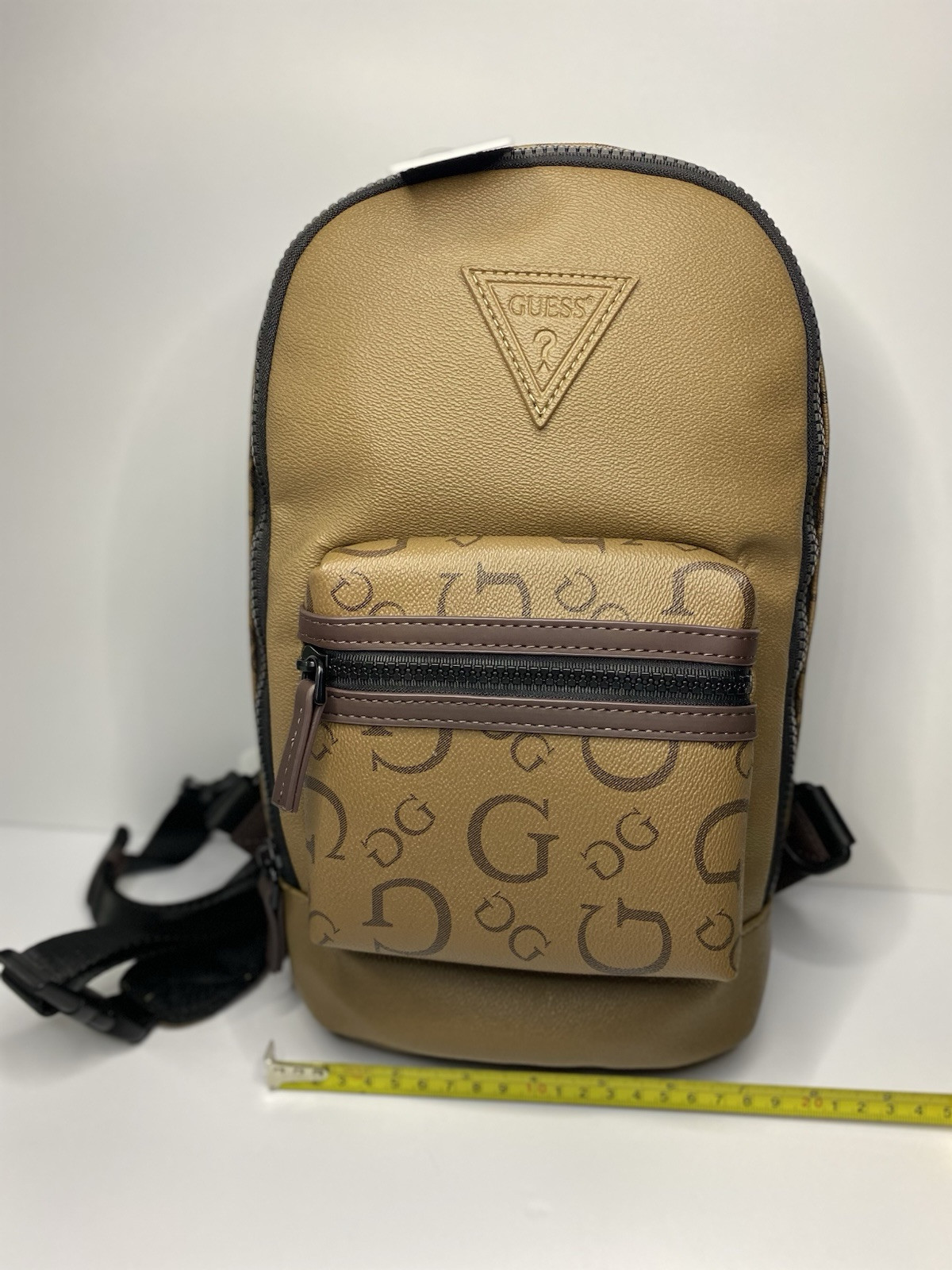 New, Guess, Cocoa Beige Crossbody Bag 2 Pockets Adjustable Strap Backpack Unisex