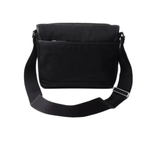 PRADA Saffiano leather crossbody shoulder bag for men black 7.9*3.9*7.1 in