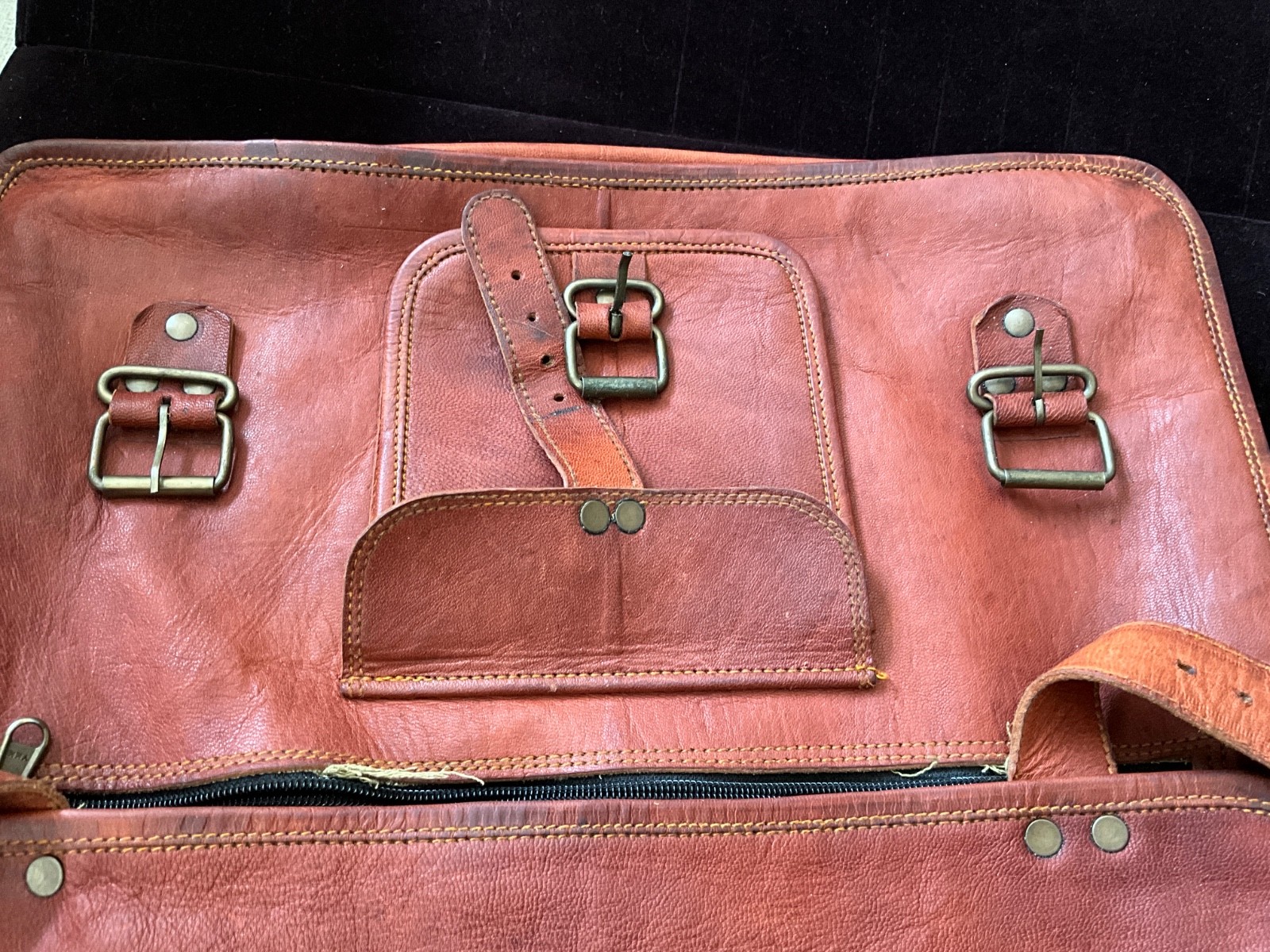 Komal’s Passion Leather Brown Business Briefcase Bag Branded 16”