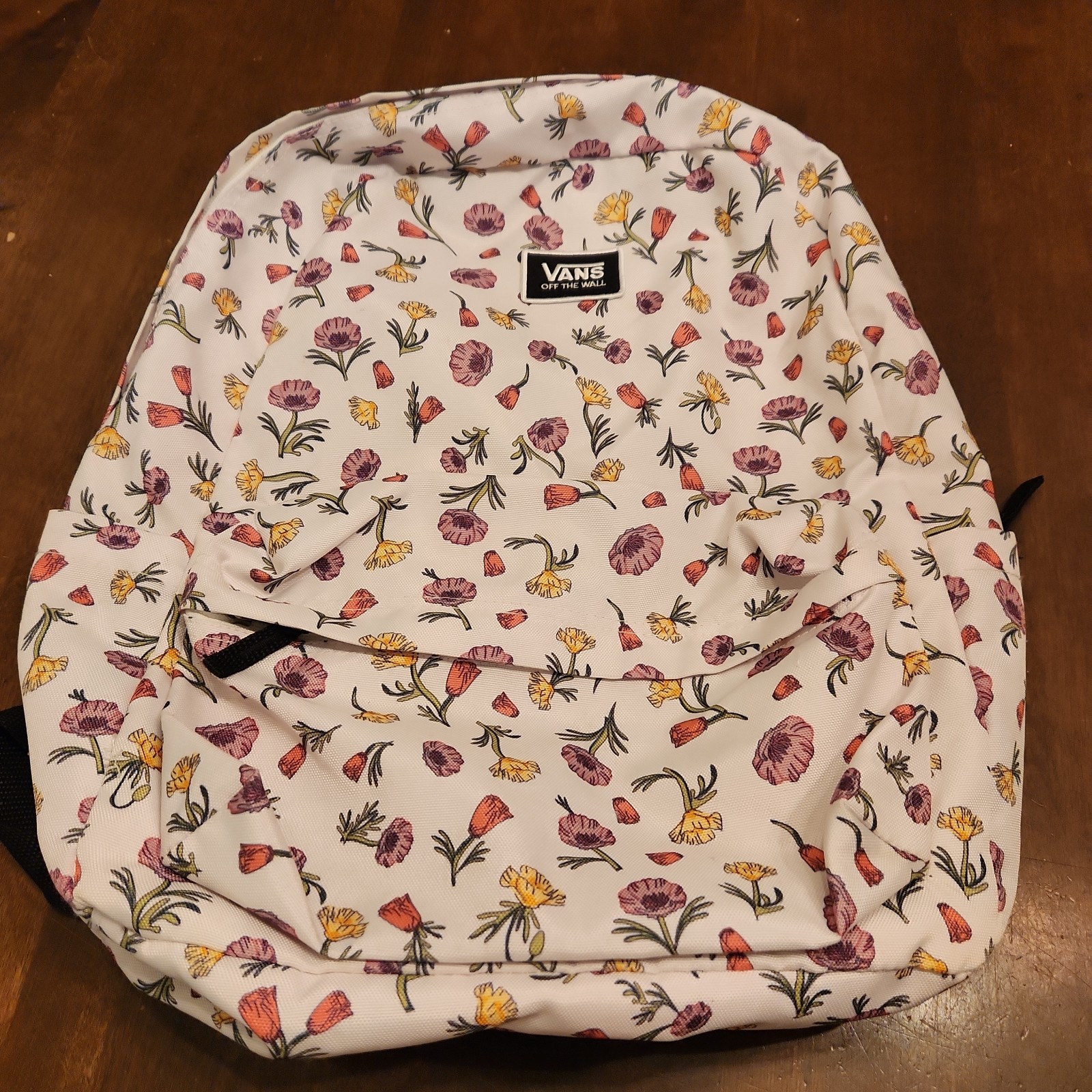Vans Old Skool Floral White Backpack Flowers Laptop School Bag