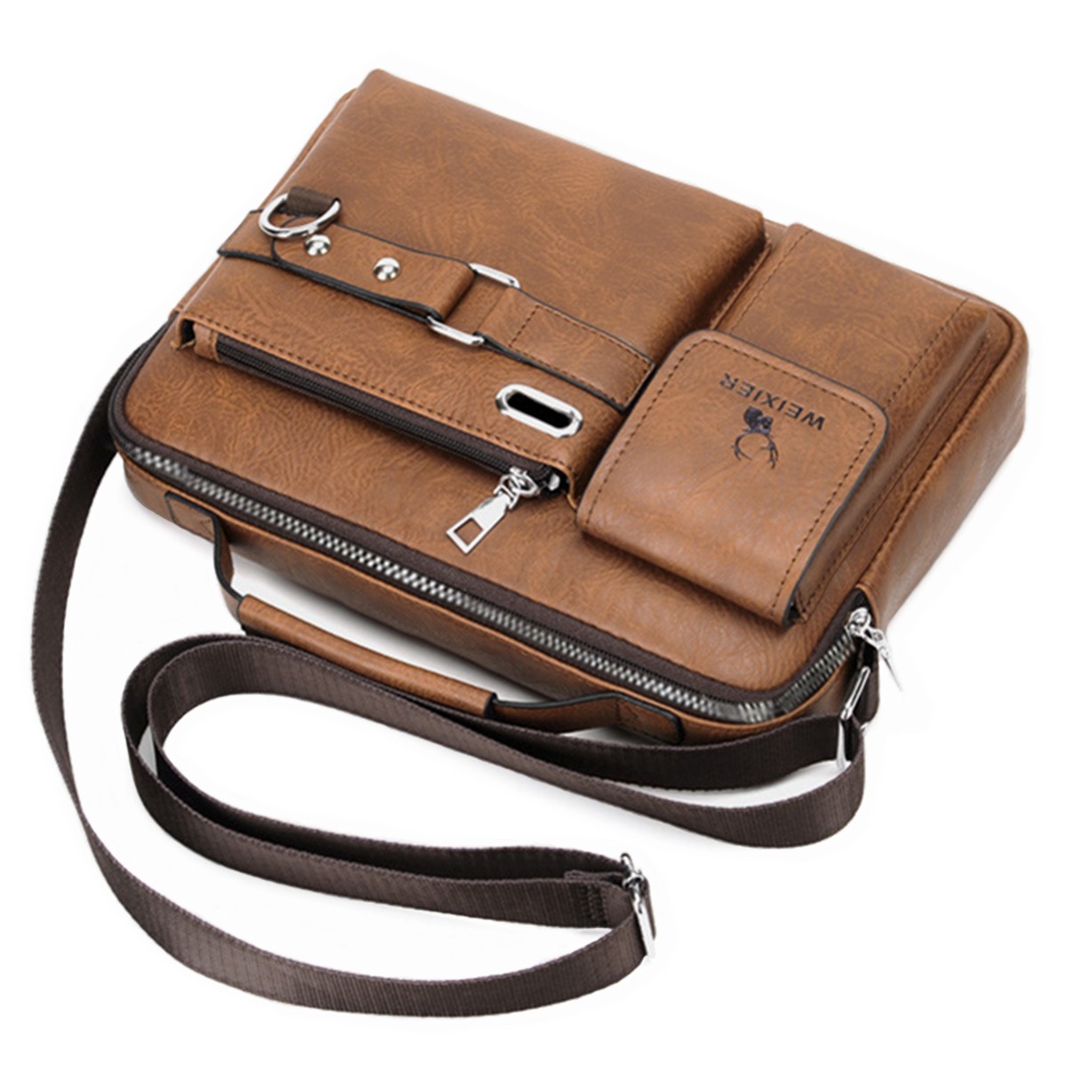 Wear-resistant PU Leather Men’s Shoulder Bag Crossbody Bag Fit For 8 Inch Laptop