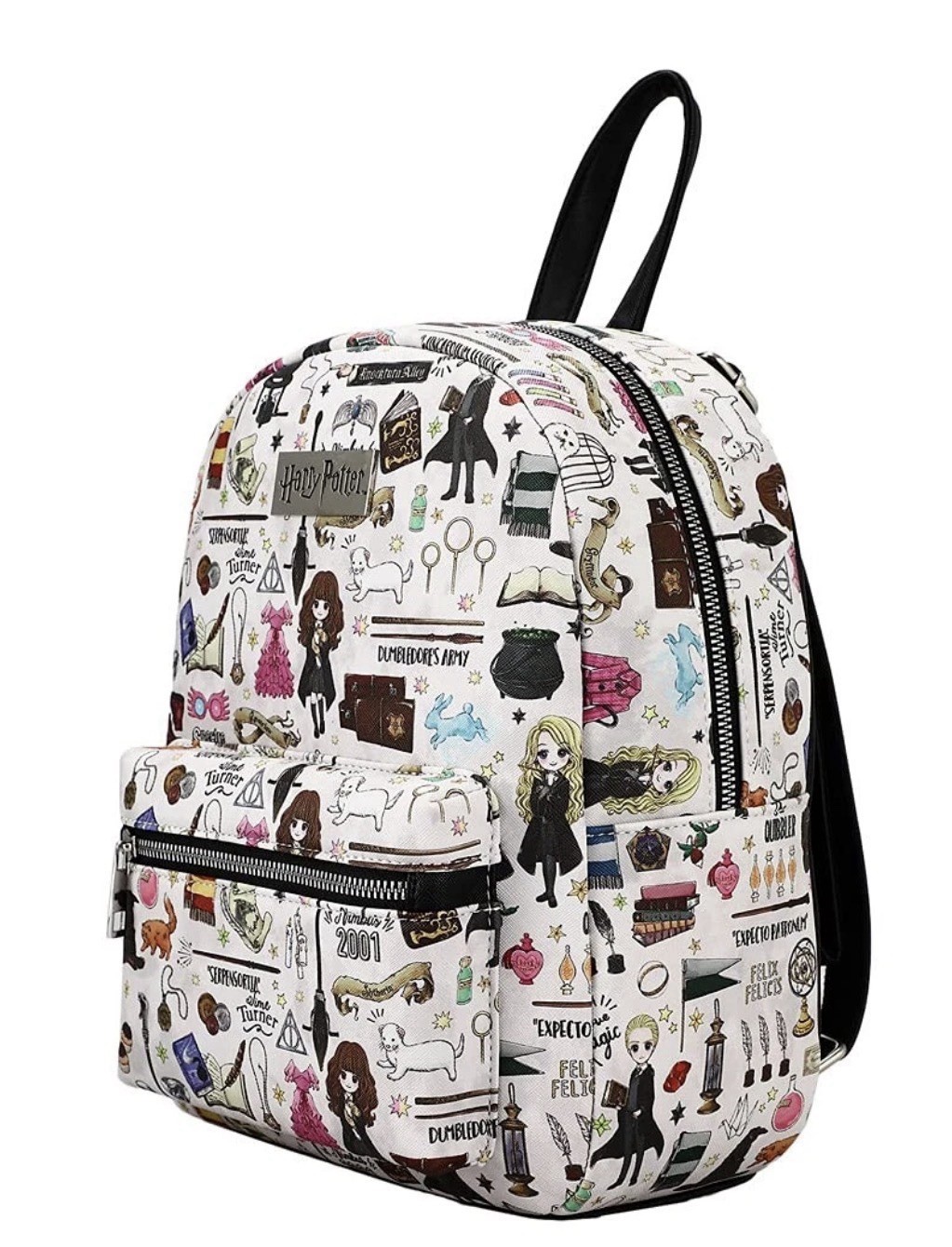 NWT Harry Potter Hogwarts Chibi Characters All Over Print White Mini Backpack