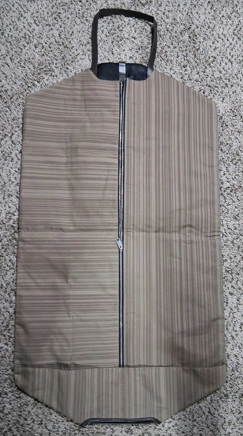 Paul Smith Garment Suit Bag Tan Striped With Logo