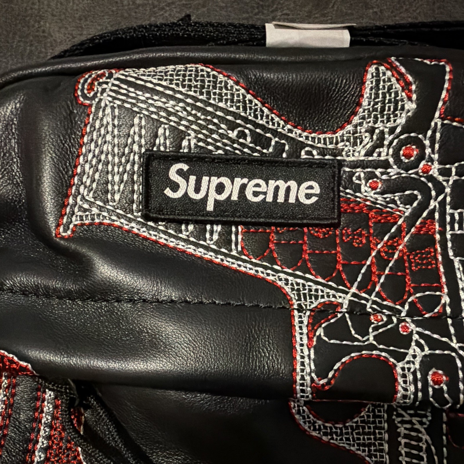 Supreme Guns Graphic Print Shoulder Bag Black Zip Closure Adjustable Strap OS