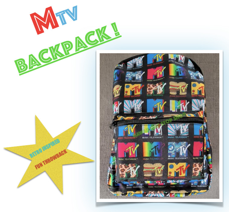 New Retro MTV Logo Backpack NYLON New With Tags Old School 90’s Music Television