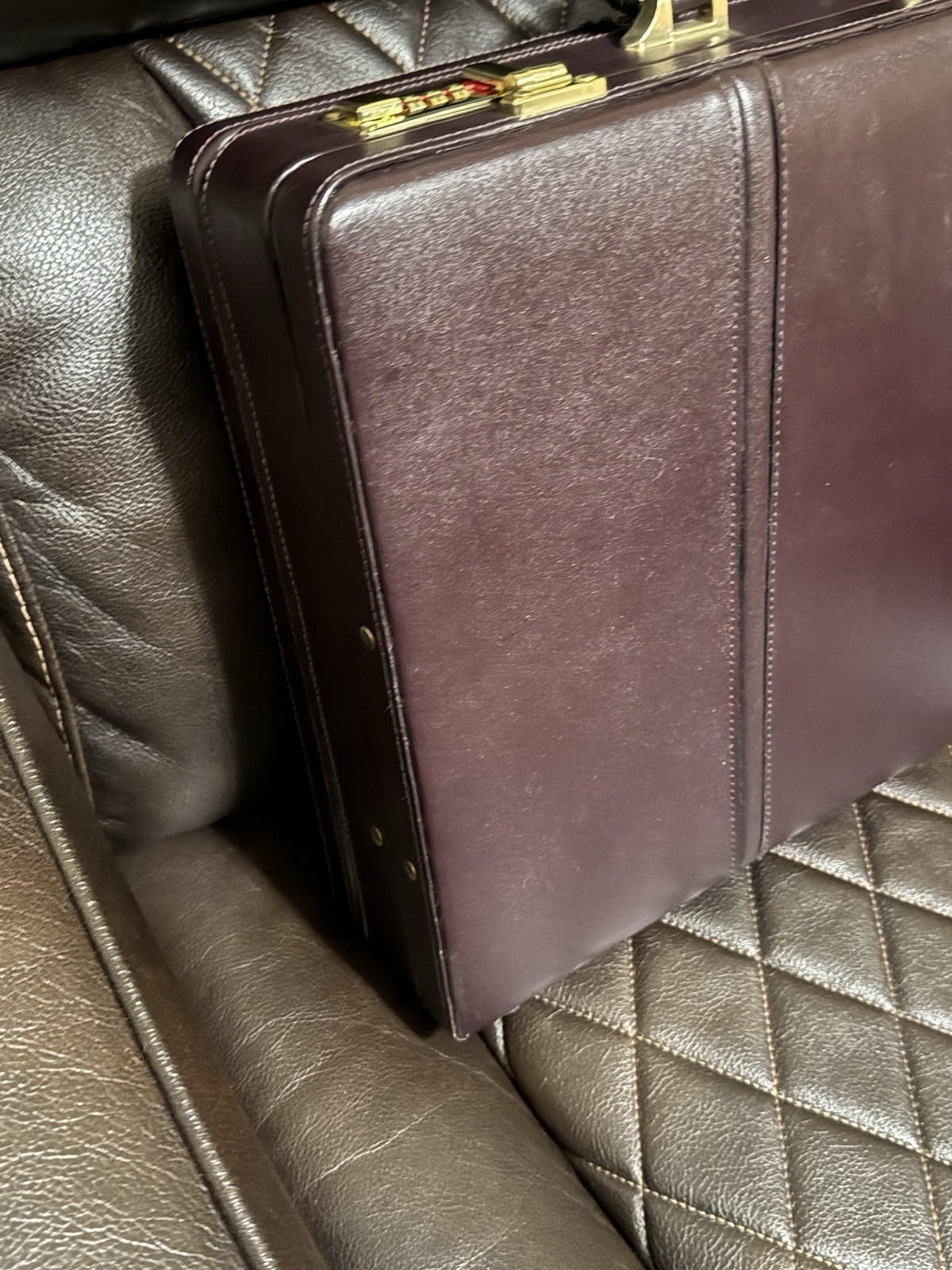 Vintage 80’s 90’s MacGregor Kmart Dual Opening Bonded Leather Attaché Briefcase