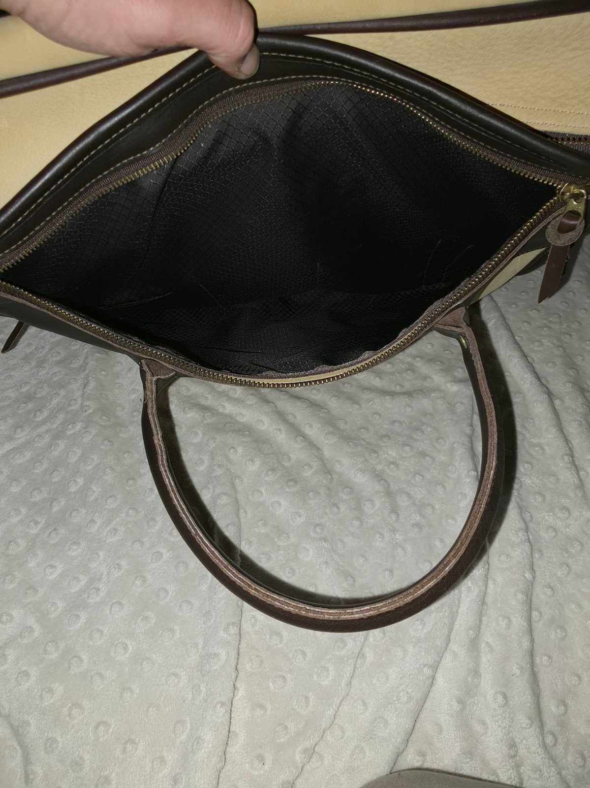 J. W. Hulme Smooth Full-Grain Brown & Tumbled Tan Leather Attache-Style Bag