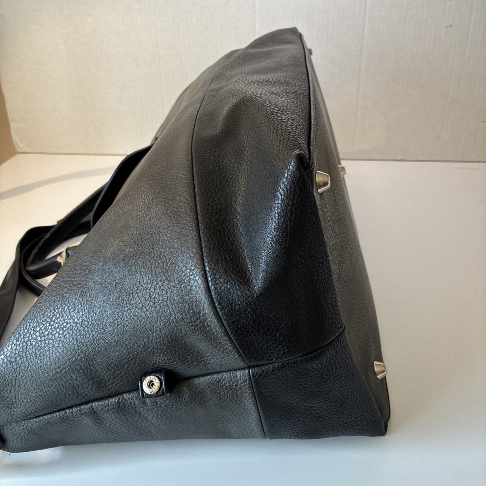 Brouk and Co Alpha Duffel Bag Luxurious Vegan Leather Black/Grey MSRP $156