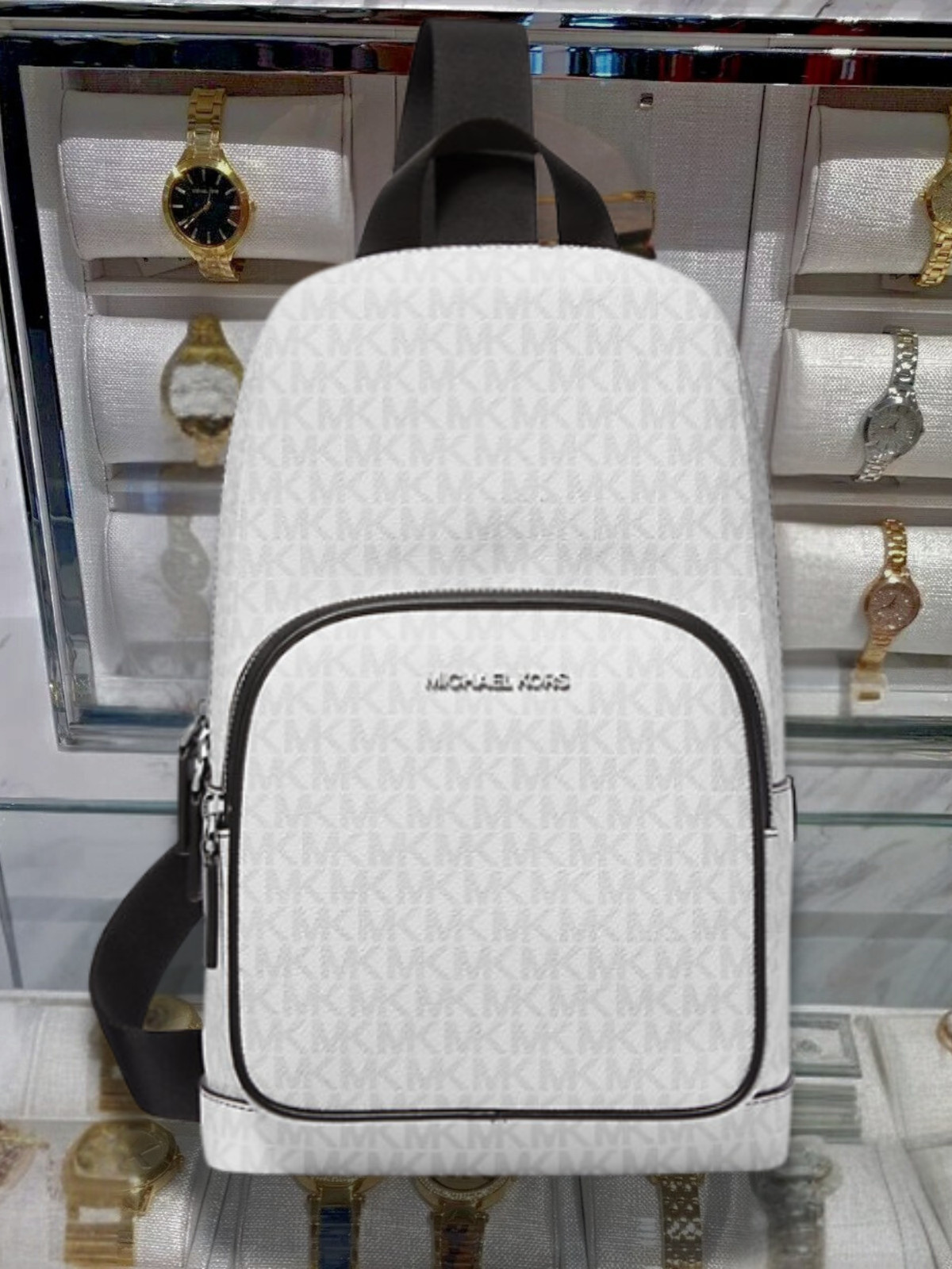Michael Kors Cooper Men MK Logo Sling Pack Shoulder Crossbody Bag Variation