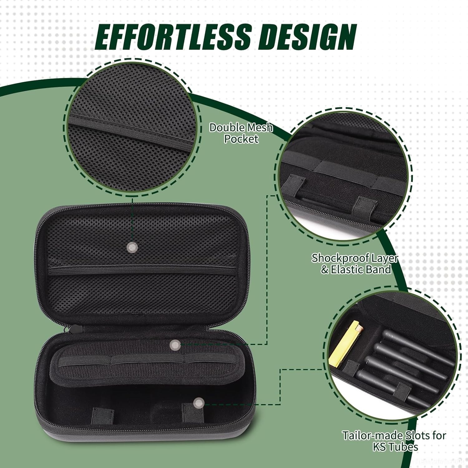 Smell Proof Bag Stash Box Carbon Lining Odor Proof Travel Case With 4 KS Tubes