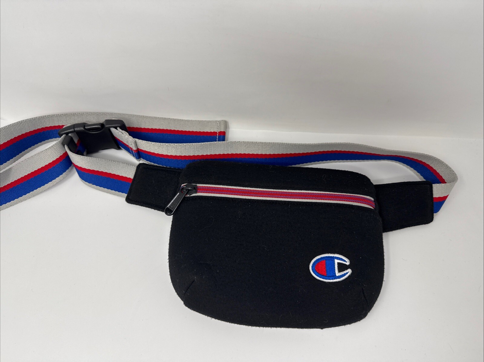 Champion Waist Shoulder Bag Adjustable Strap Belt Black Fanny Pack Neoprene