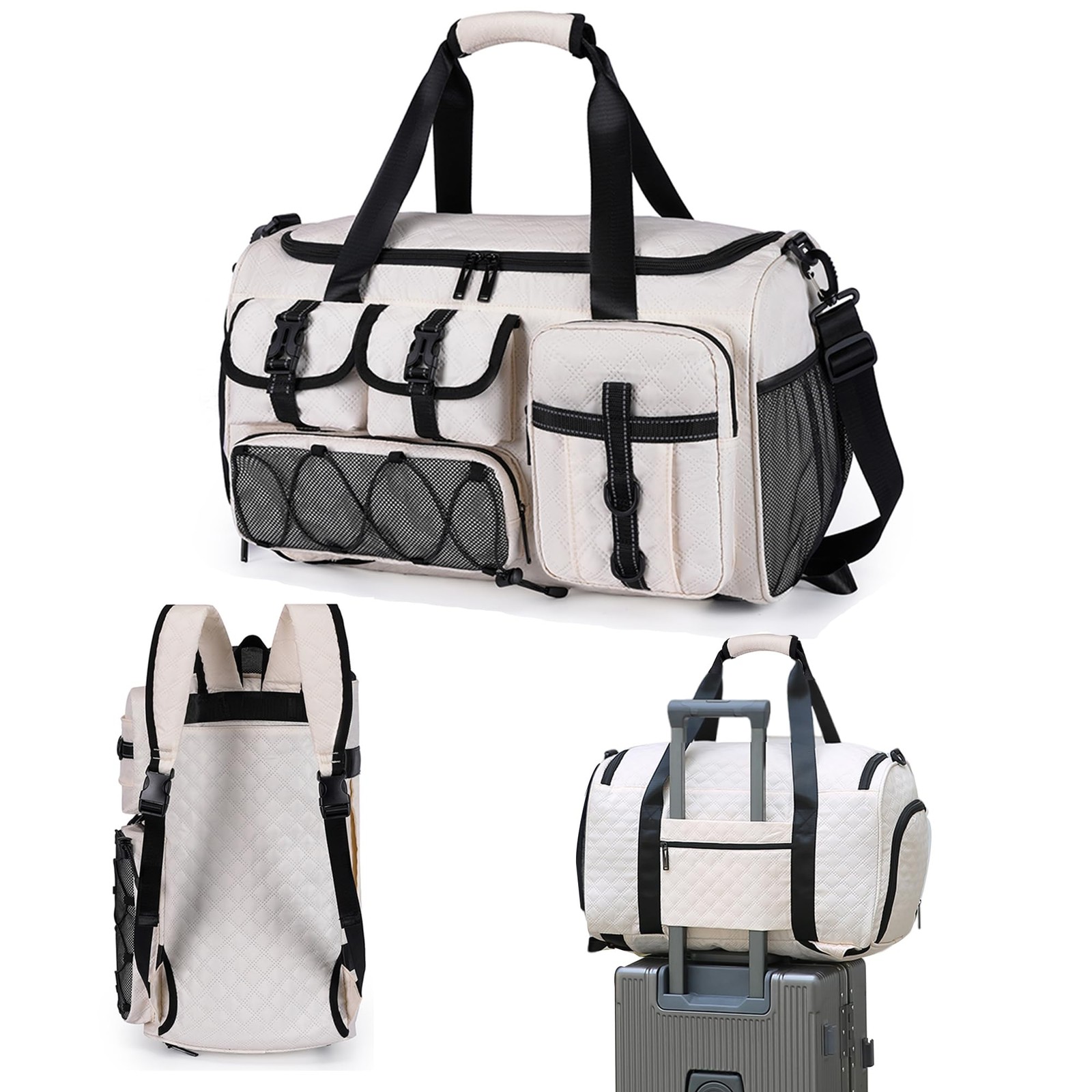 4 In1Sports Duffel Bags-Waterproof Gym Bag with Shoe Compartment;Personal Ite…
