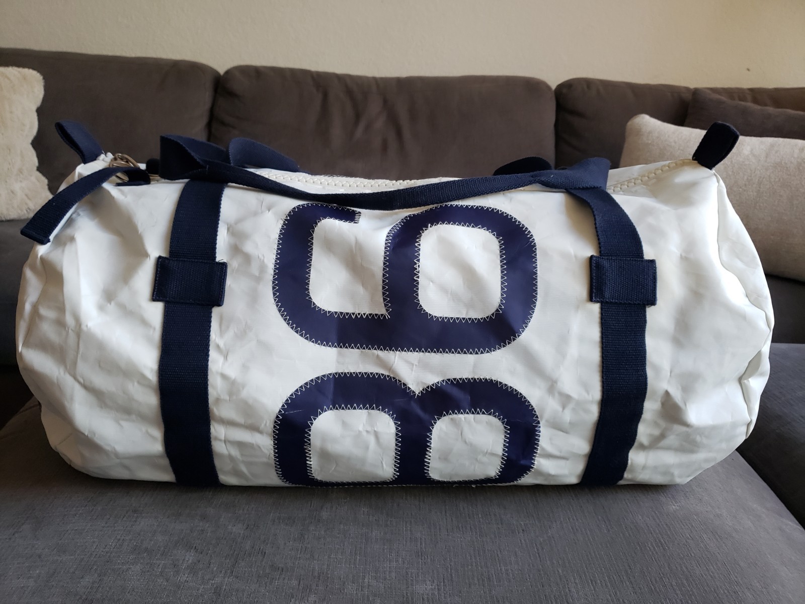 Quba Sails Sailcloth Barrel LARGE Duffle Bag RARE! Cutty Sark Scotch Whiskey