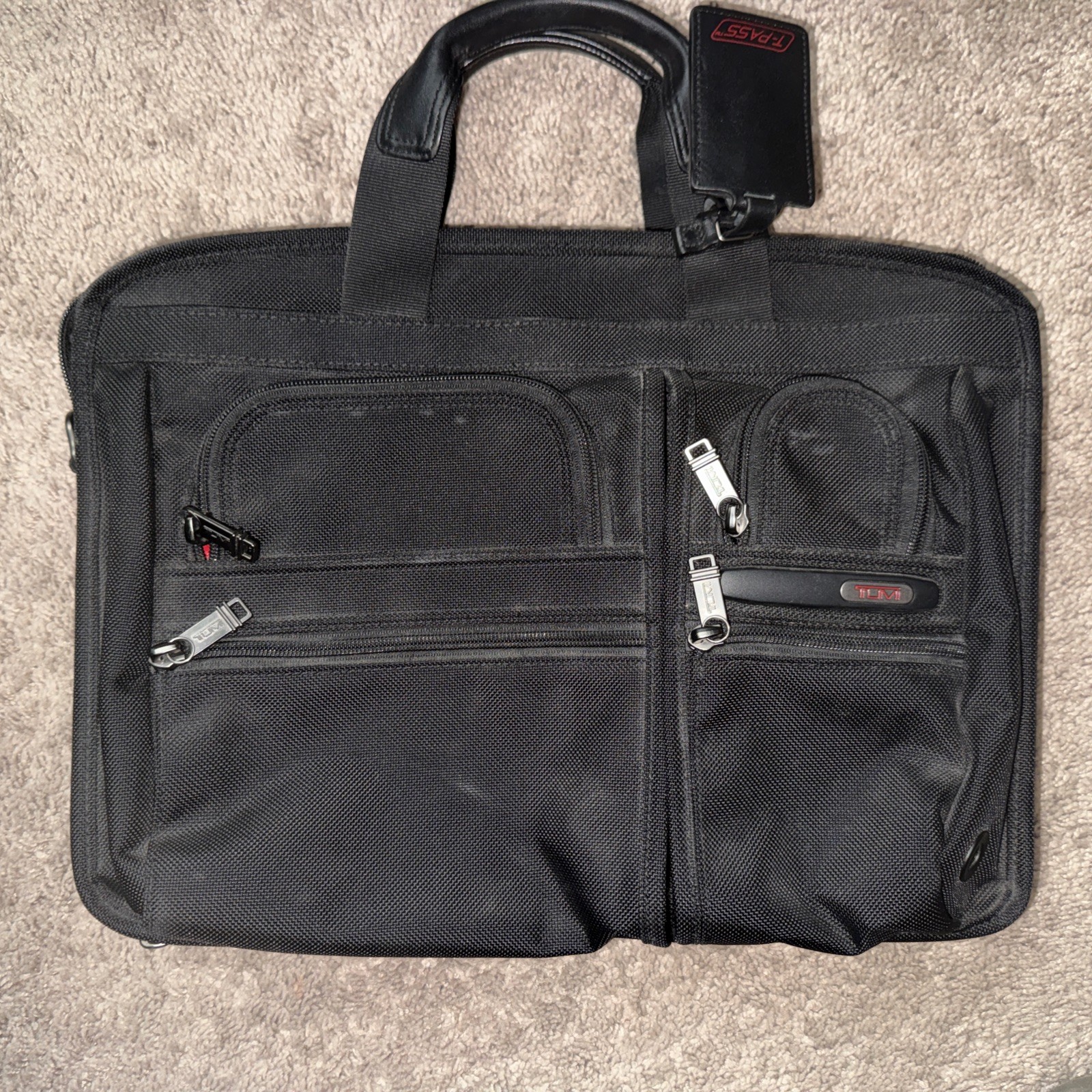 TUMI Alpha Expandable Organizer Briefcase Laptop Bag Black