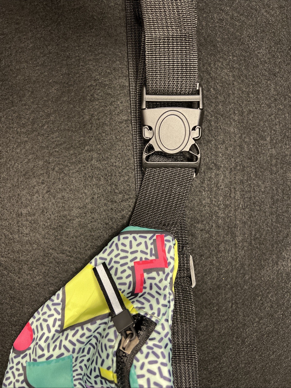 Retro 80s 90s Style Geometric Fanny Pack Neon Waist Bag Streetwear CLEAN & NEW