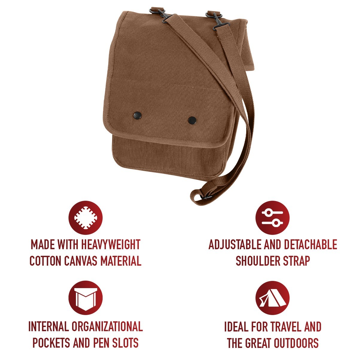 Military Map Case Shoulder Bag Heavy Canvas Tech Shoulder Tablet Carry Pouch