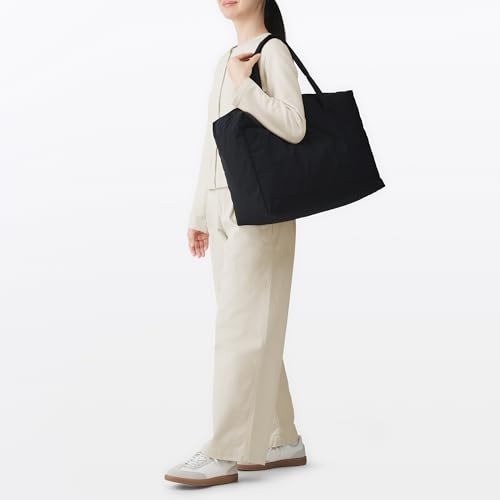 MUJI Recycled Nylon Foldable Boston Bag Travel Luggage Tote Black from JP