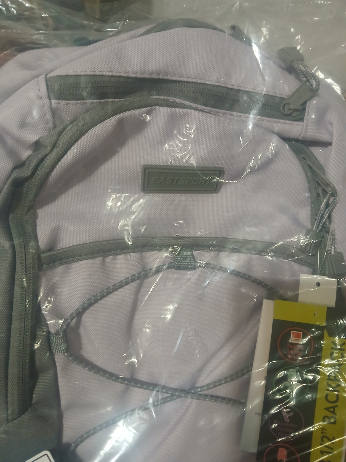 Eastsport Unisex Apex Sport 18″ Backpack, Thistle Purple Gray New With Tags
