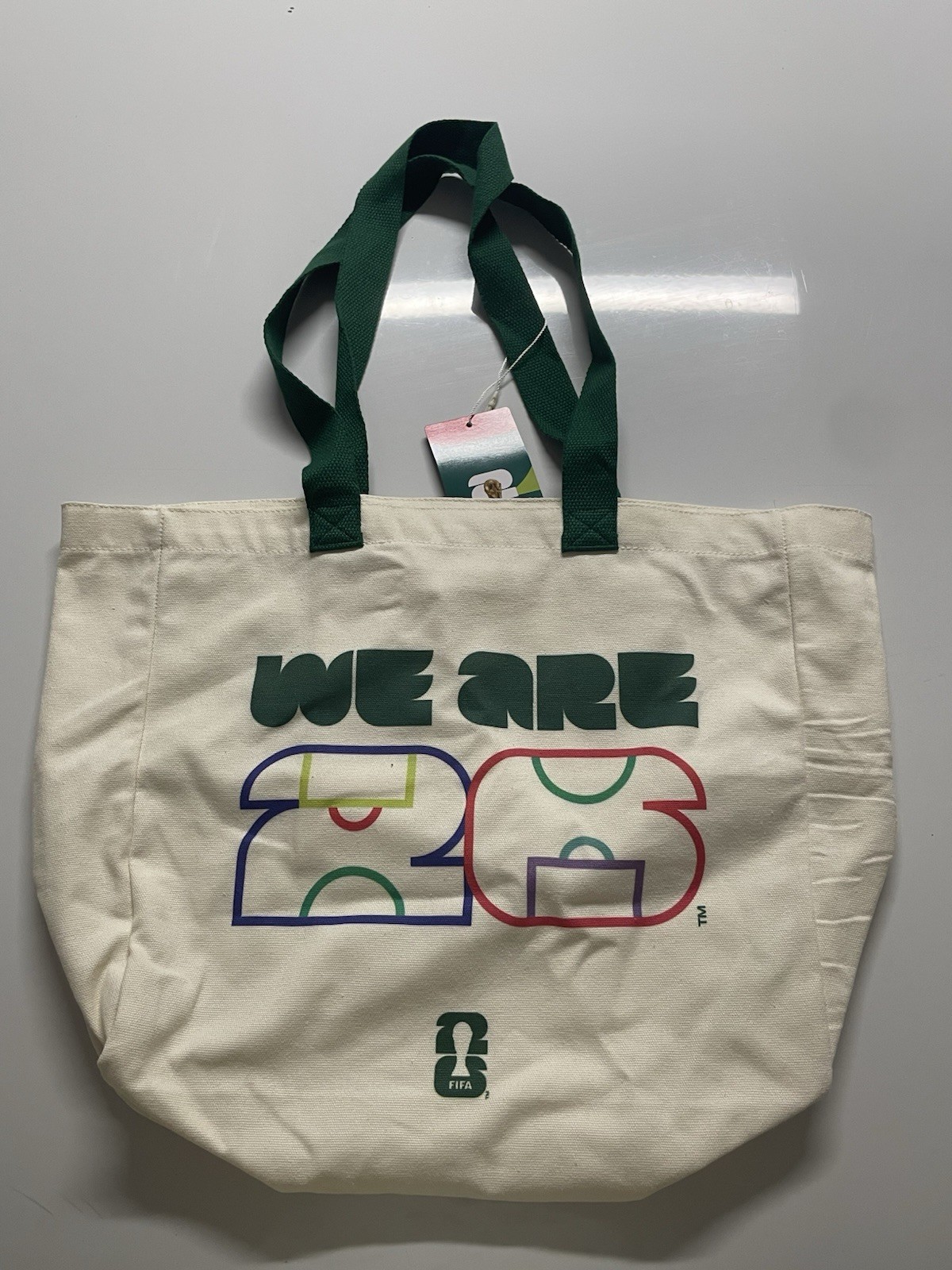 FIFA Tote Bag Green WORLDCUP 2026 USA Canada Mexico Canvas Tote With Pocket