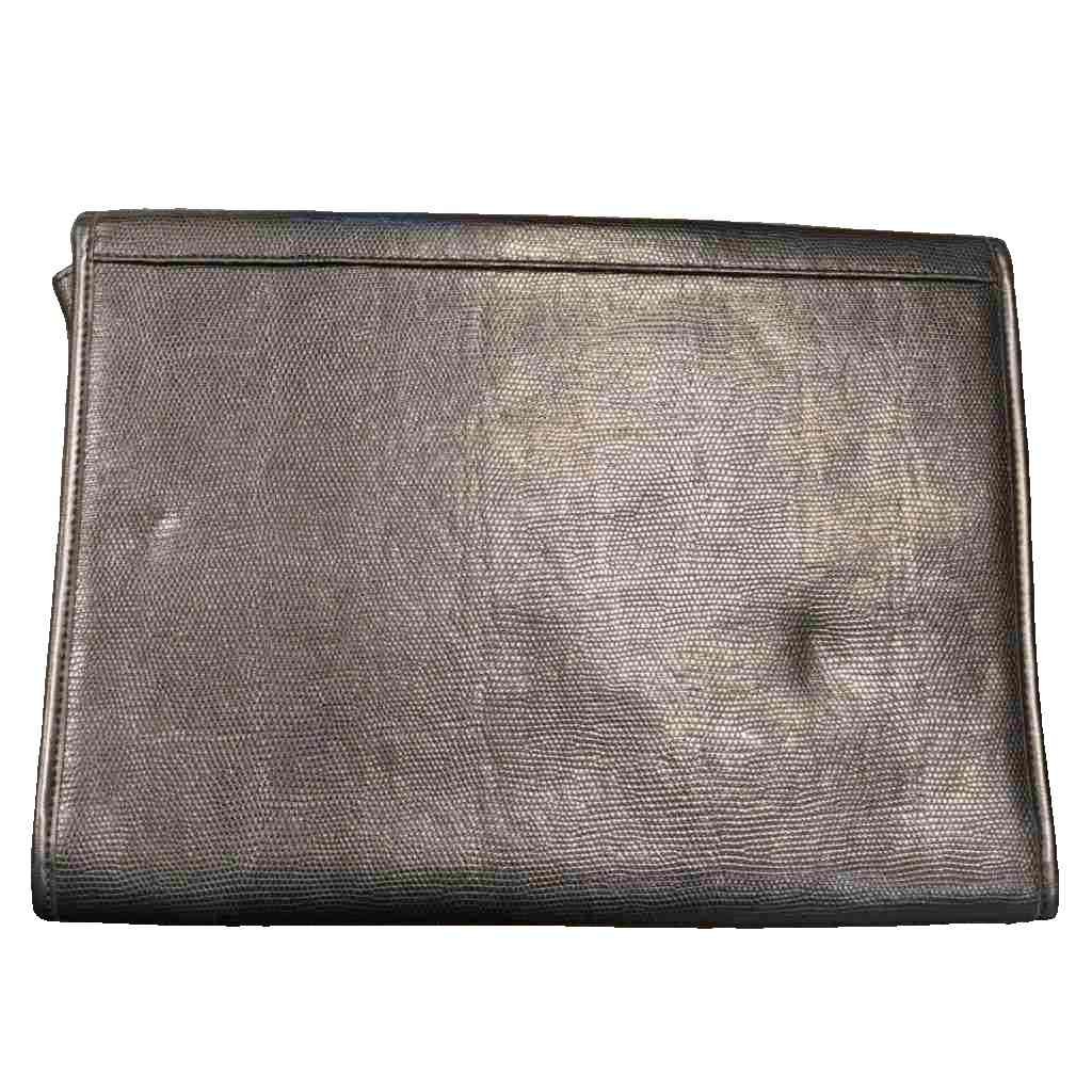 YAMASE Leather Men’s Black Second Bag 10.6×1.0x14.2in AB Condition
