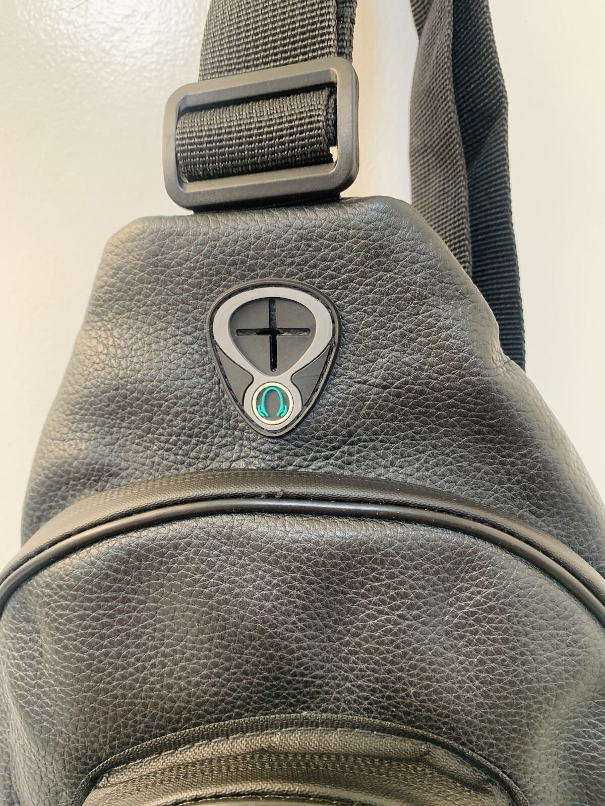 Tycoonrebel Leather TYCOON LOGO Crossbody Bag Messenger Sling Bag Black Color