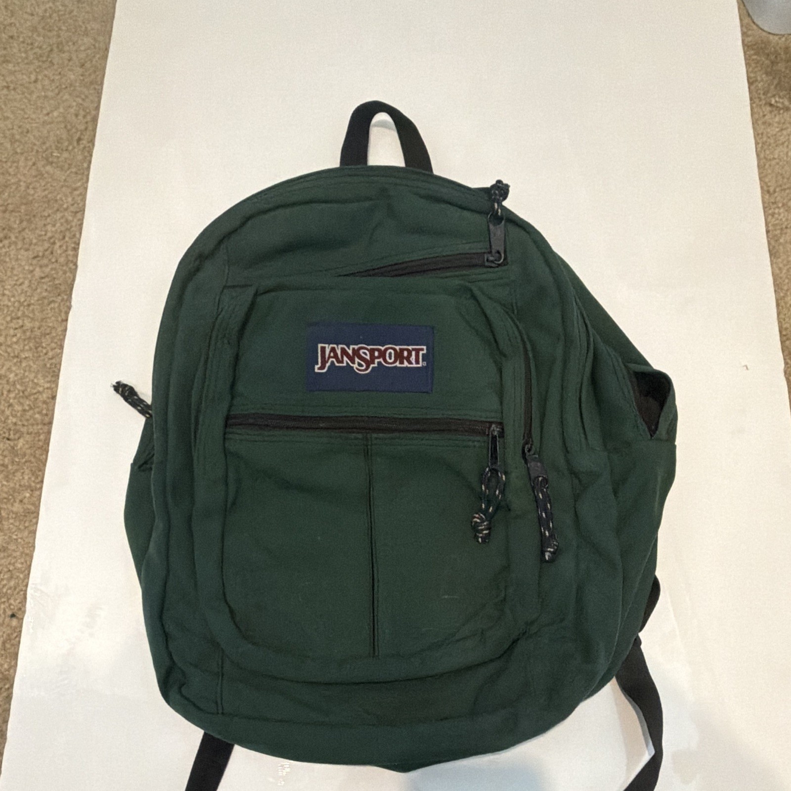 Vintage JanSport Backpack Featuring Classic Green Canvas