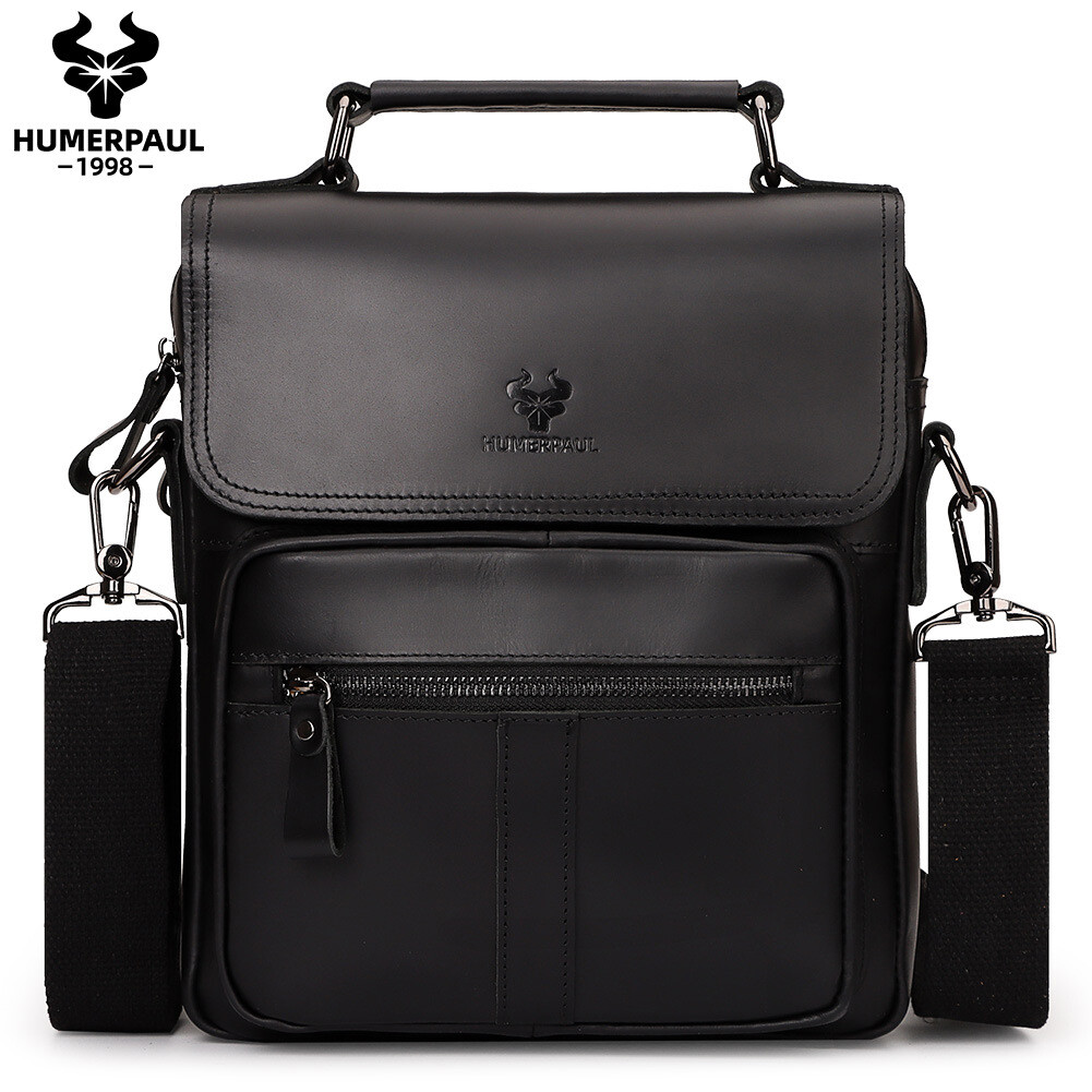 bag leather genuine crossbody shoulder men’s messenger sling backpack satchel