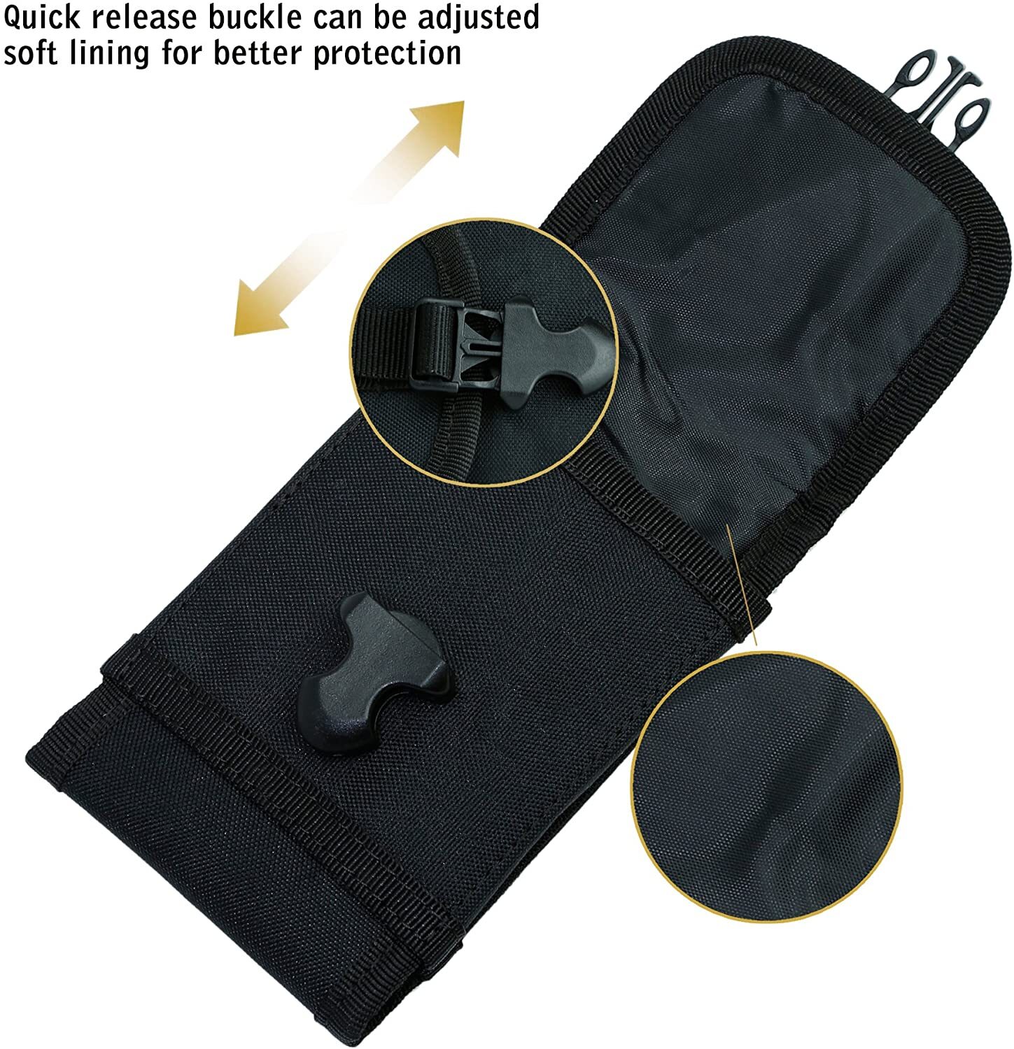 Tactical MOLLE Phone Pouch Compact Waist Clip-On Holster Smartphone Case Black