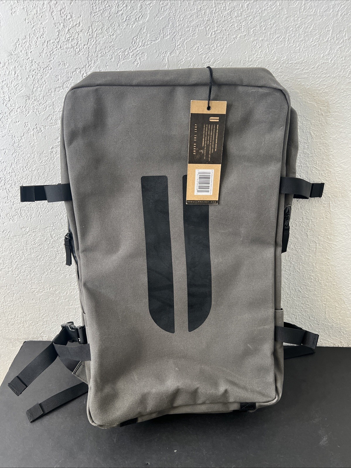 Nobull Duffle Backpack Horns Waxed Charcoal Canvas 19”x13” Brand New Duffleback