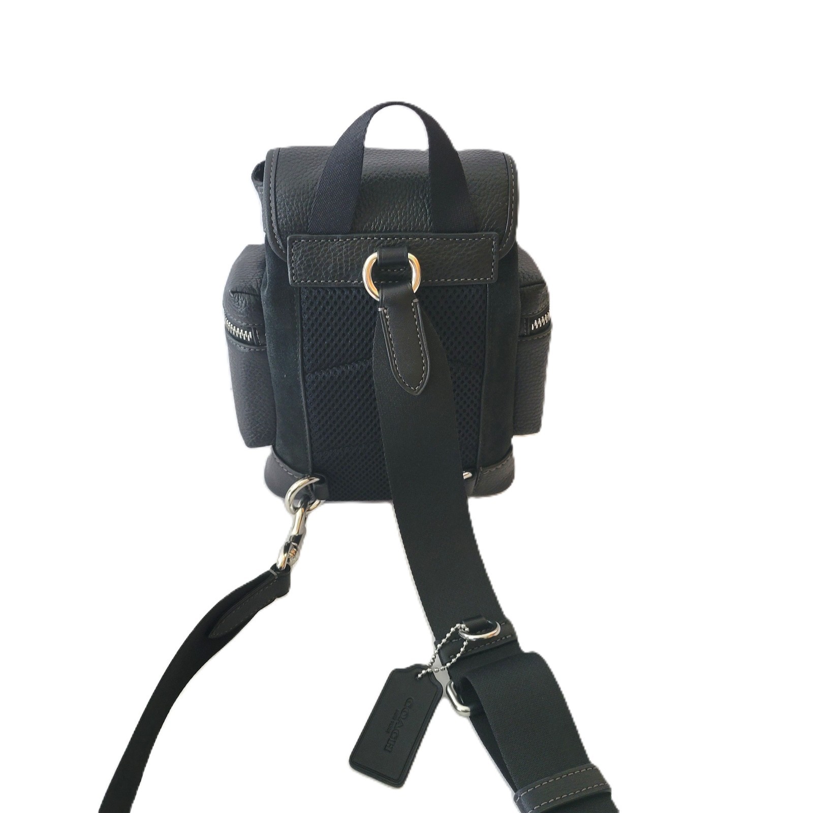 Coach CCE79 Sprint Sling Pack Suede Small Messenger Bag Black