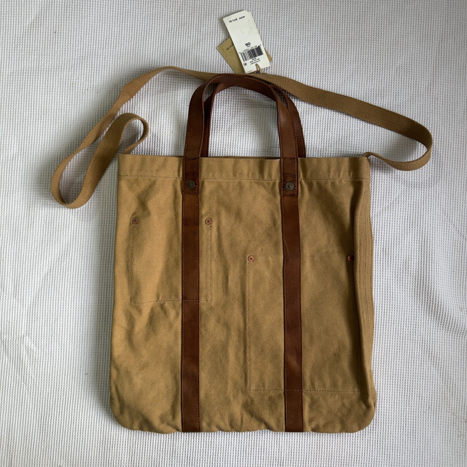 RRL Double RL Ralph Lauren Leather Trim Canvas Harley Market Tote Bag