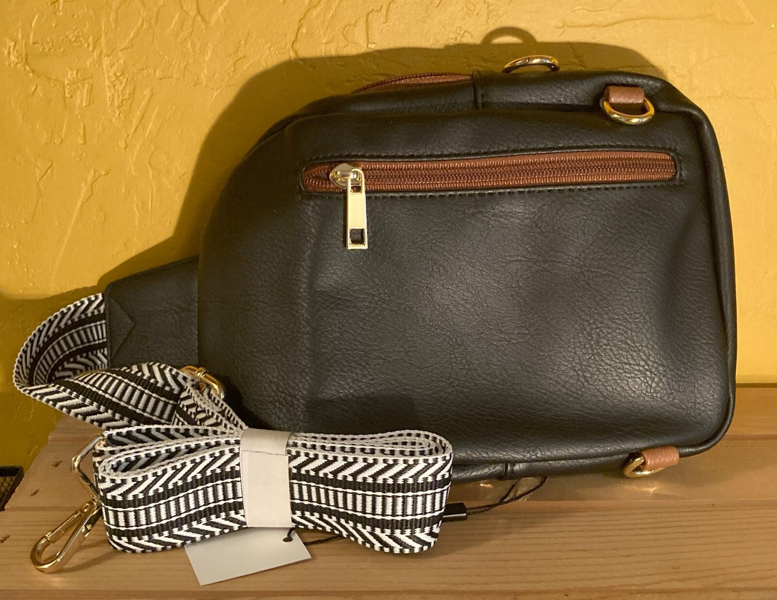 Unisex Sling Bag – Soft Vegan Leather Anti-Theft W/Adjustable Guitar-Style Strap