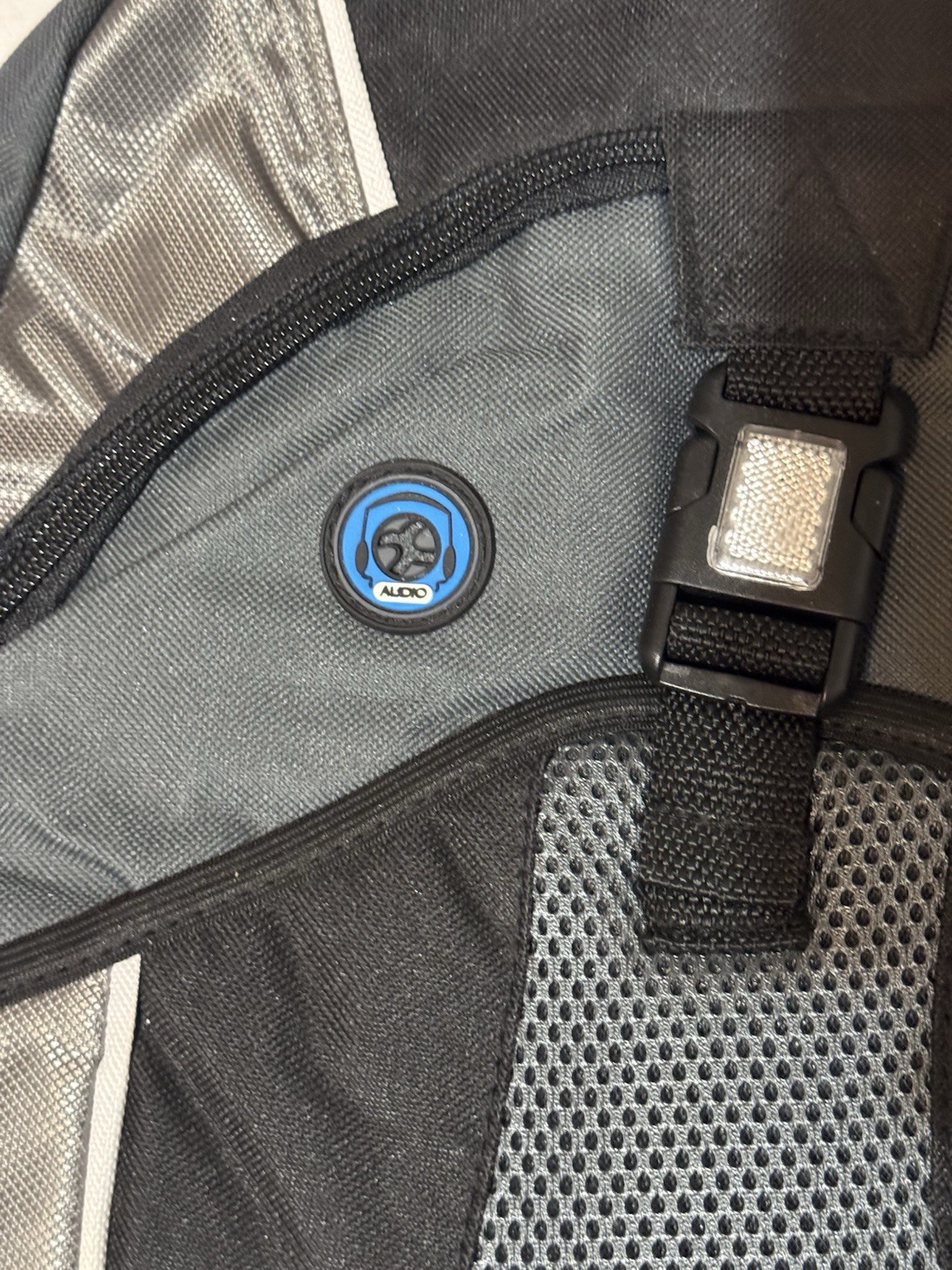 Black Gray Laptop Backpack Multi-Pocket School Travel Bag w/ Audio Port