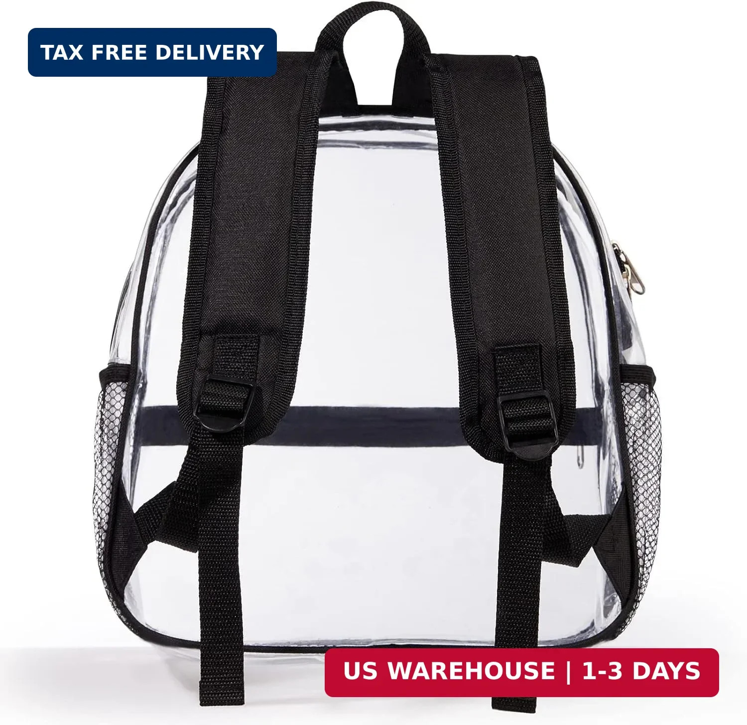 ZJIE Clear Mini Backpack 12x12x6 Stadium Approved Clear Backpacks Transparent Ba
