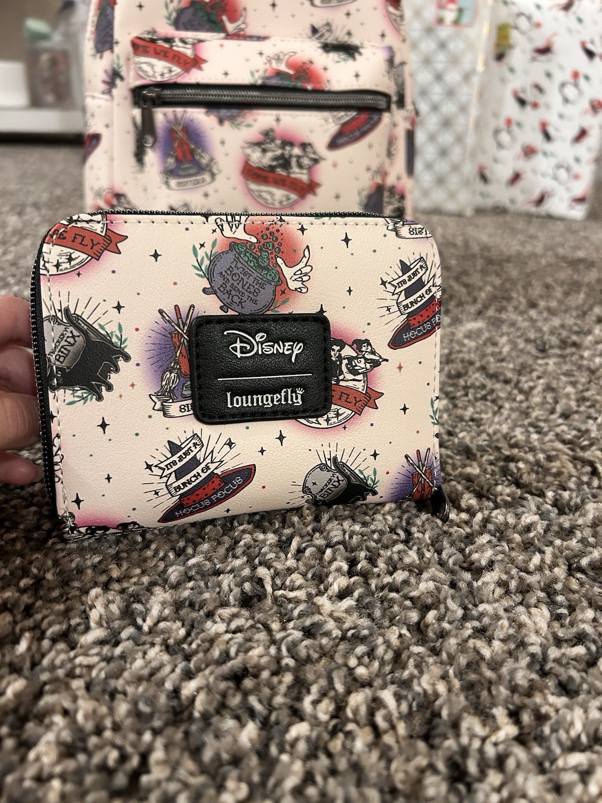 Loungefly Disney Hocus Pocus Tattoo Icons Mini Backpack Wallet Set