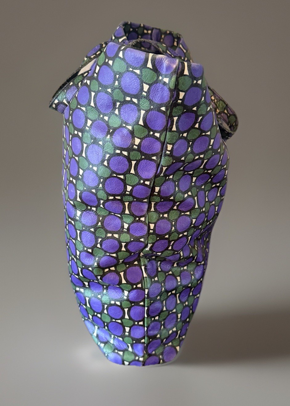 Marni Reversible Tote Bag Mens Unisex Geometric Polka Dot Purple Green Italy