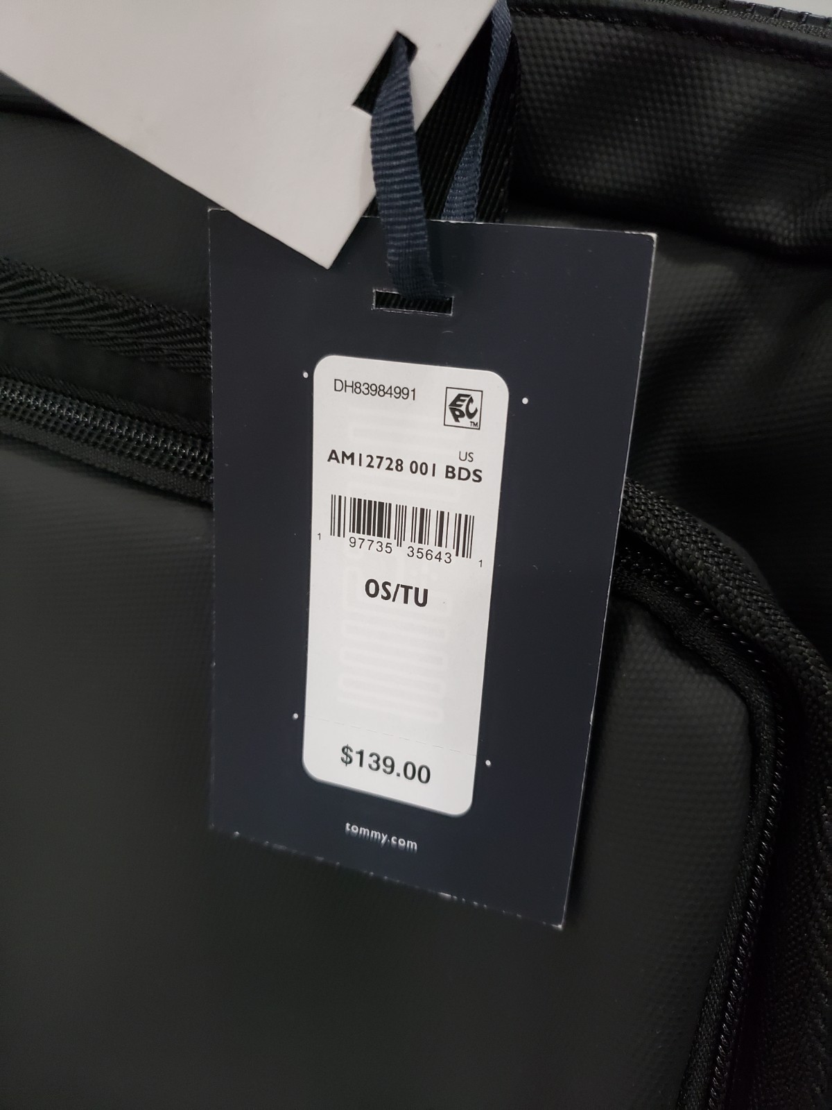 NEW Tommy Hilfiger Black Laptop Messenger Bag Briefcase Computer Mens Prep Work
