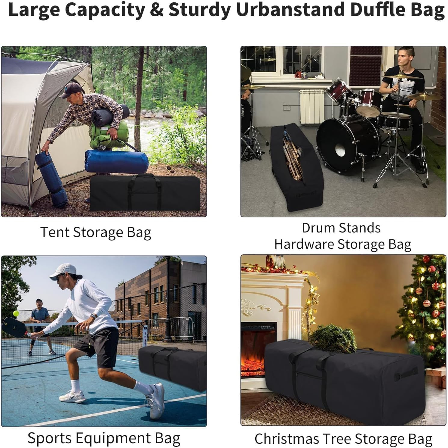 48 Inch Travel Duffle Bag Extra Large Sport Equipment Duffel Bags with 2-Way Loc