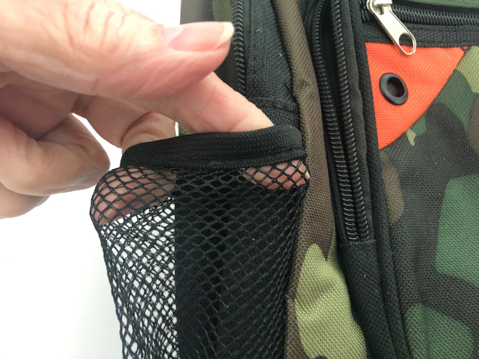 New LG Mens TRAILMAKER EQUIPMENT BACKPACK Camo Orange Black Mesh Pockets EXPANDS